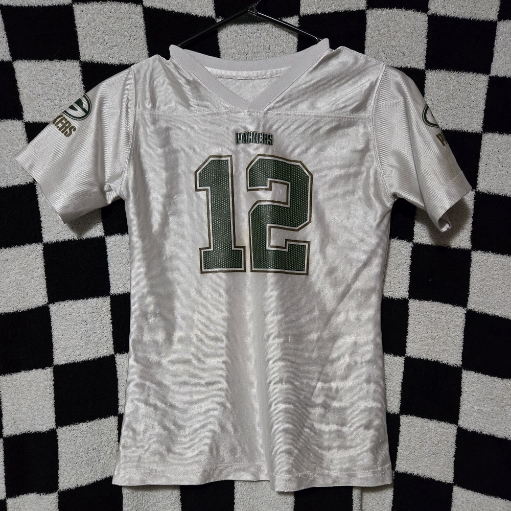 Girls Aaron Rogers Green Bay Packers 12 sparkle Jersey medium